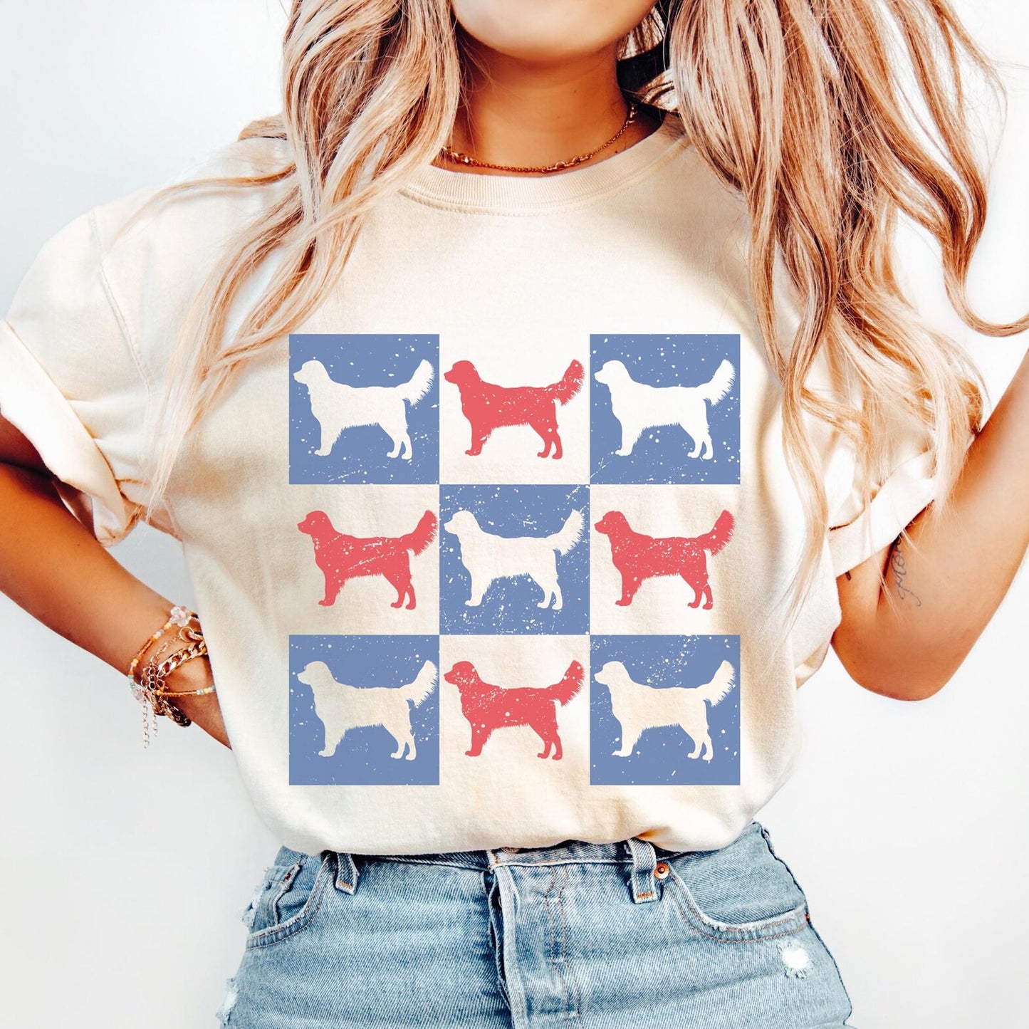 Golden Retriever Dog 4th of July Shirt