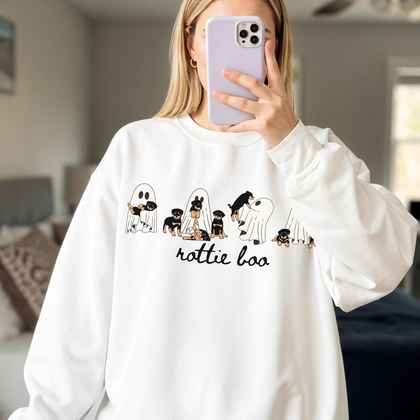 Rottie Boo Shirt, Rottweiler Halloween Sweatshirt