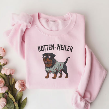Rotten-Weiler Rottweiler Halloween Hoodie, Spooky Dog Lover Tee