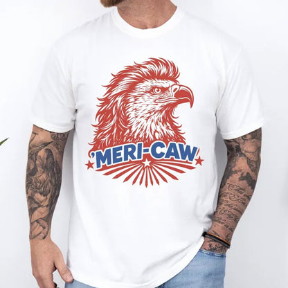 Meri-Caw Eagle Shirt, Patriotic Bald Eagle T-Shirt, 4th of July T Shirt