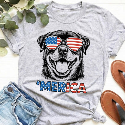 Rottweiler America Shirt, Patriotic Dog Lover Tee