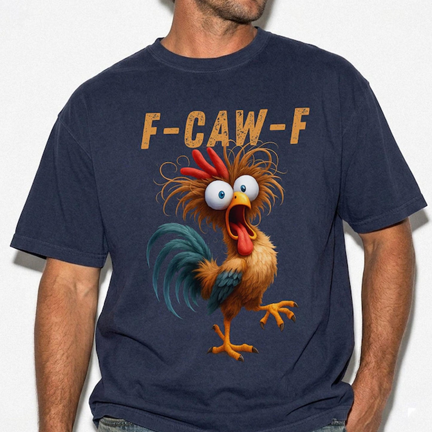 F-CAW-F Chicken Humor Tee, Silly Farm Animal Graphic Tee
