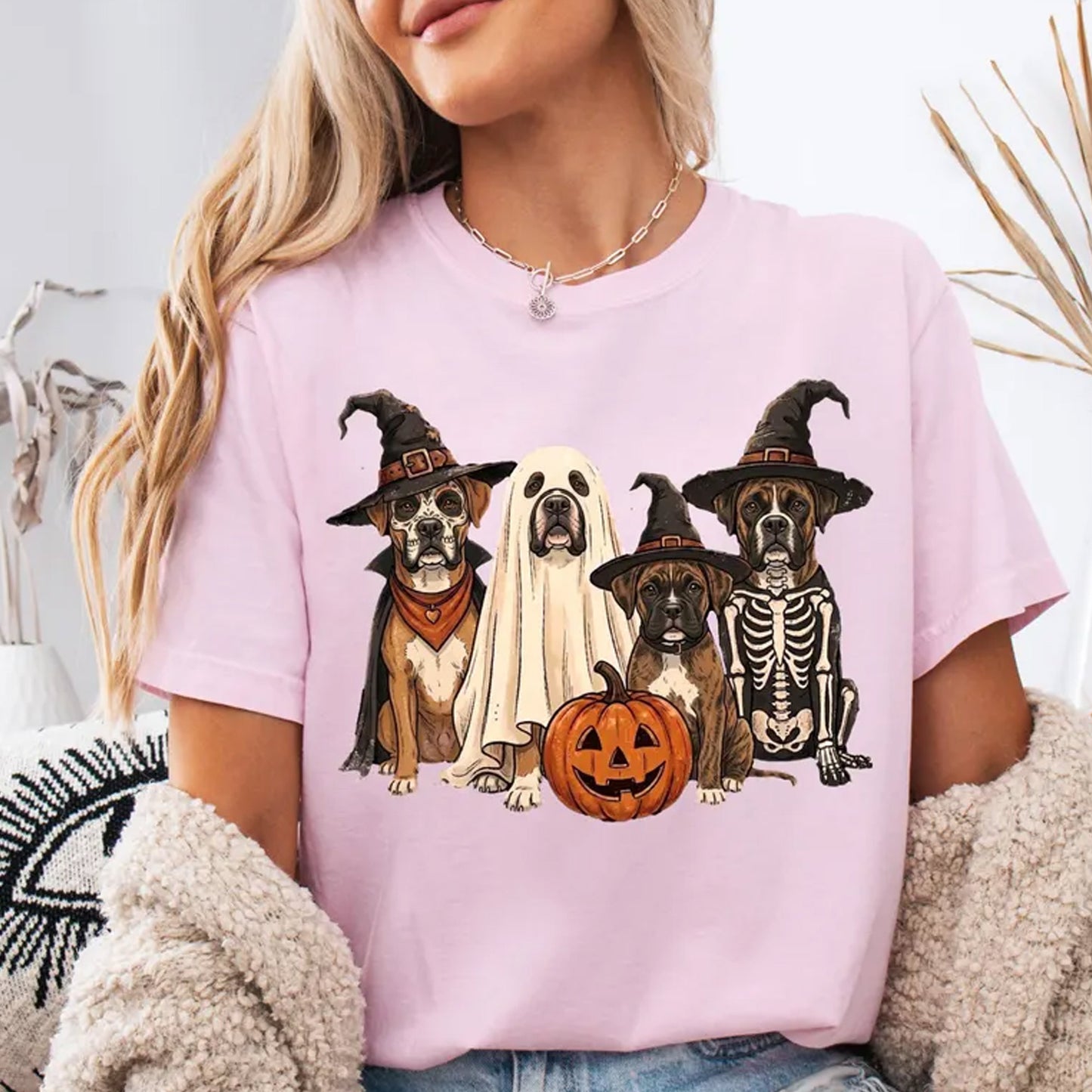 Halloween Boxer Shirt Halloween Dog Mom Ghost Dog Sweatshirt