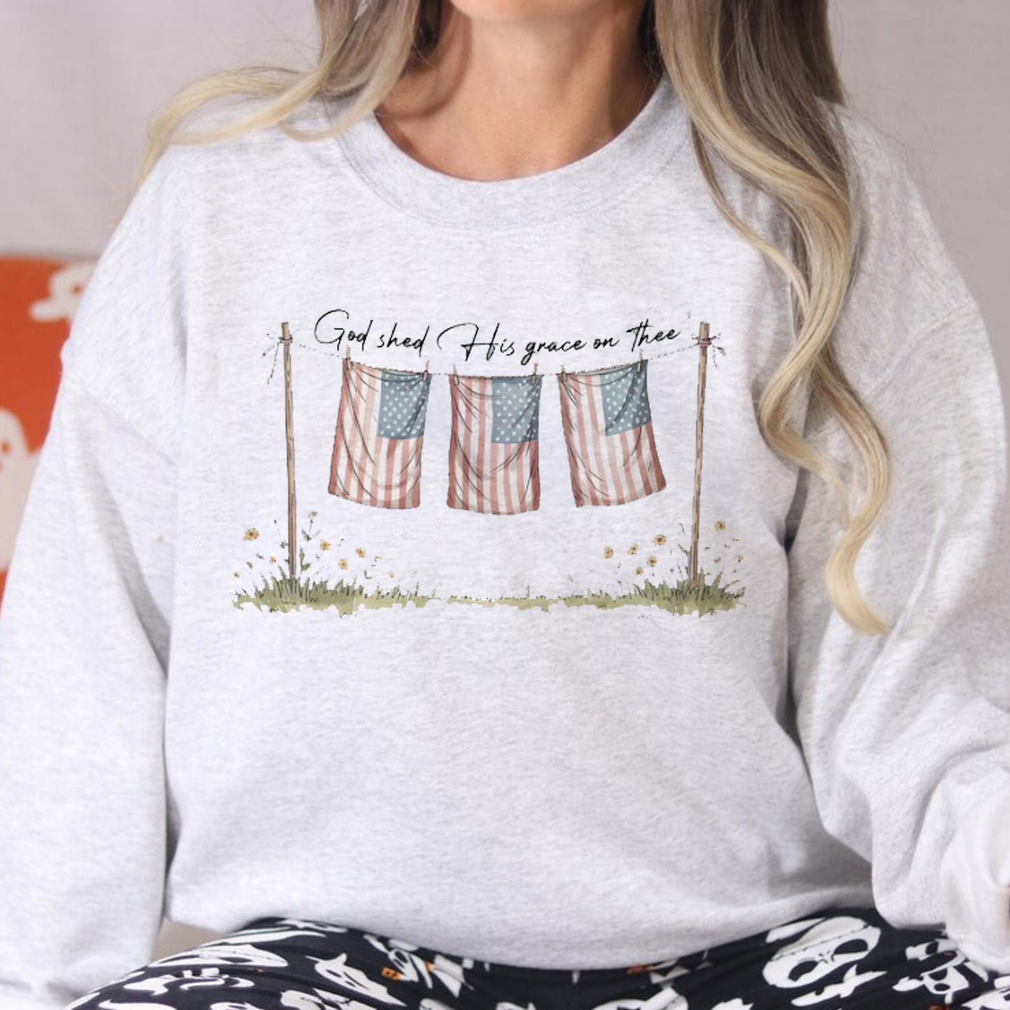 God Shed His Grace On Thee Shirt, 4th Of July Christian Tee