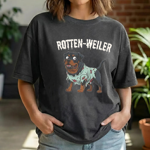 Rotten-Weiler Rottweiler Halloween Hoodie, Spooky Dog Lover Tee