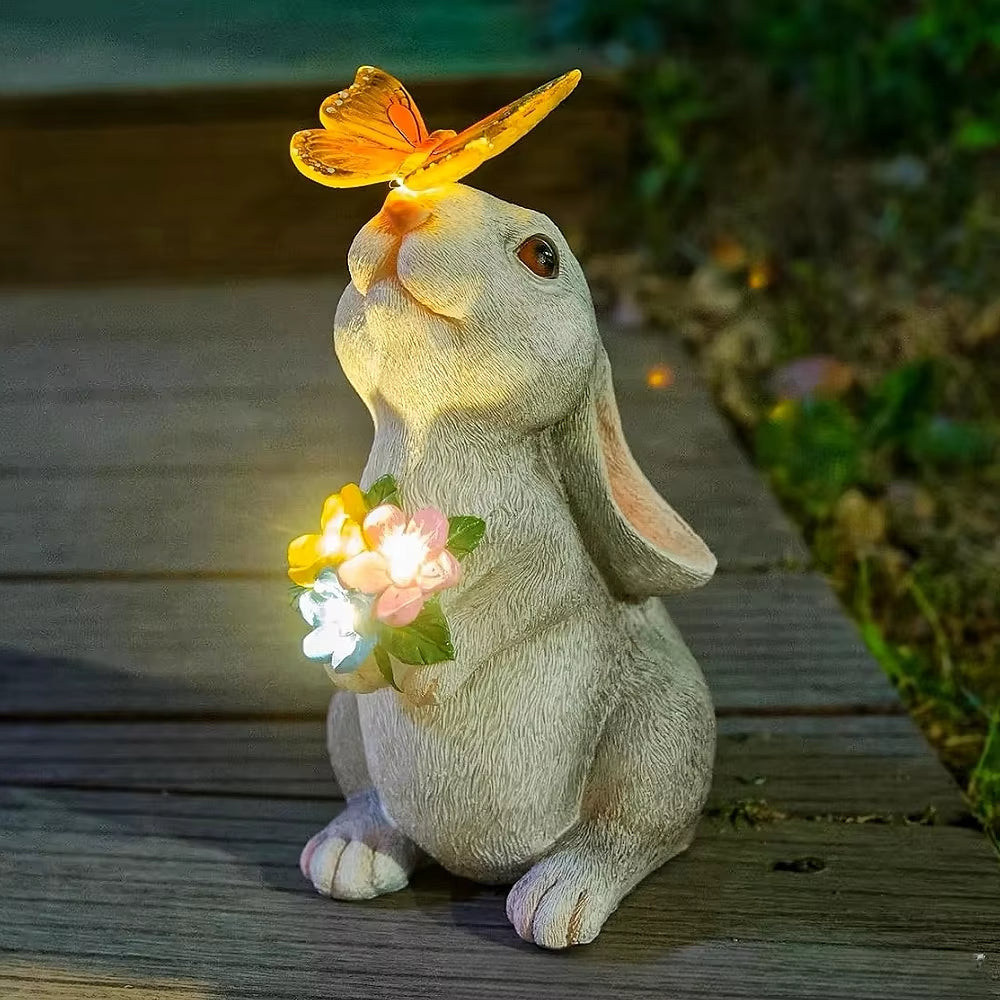 Manto™ Solar Rabbit Garden Statue with LED Light