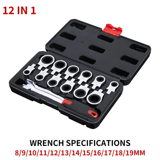 Manto™ 12-in-1 CR-V Ratchet Wrench Set