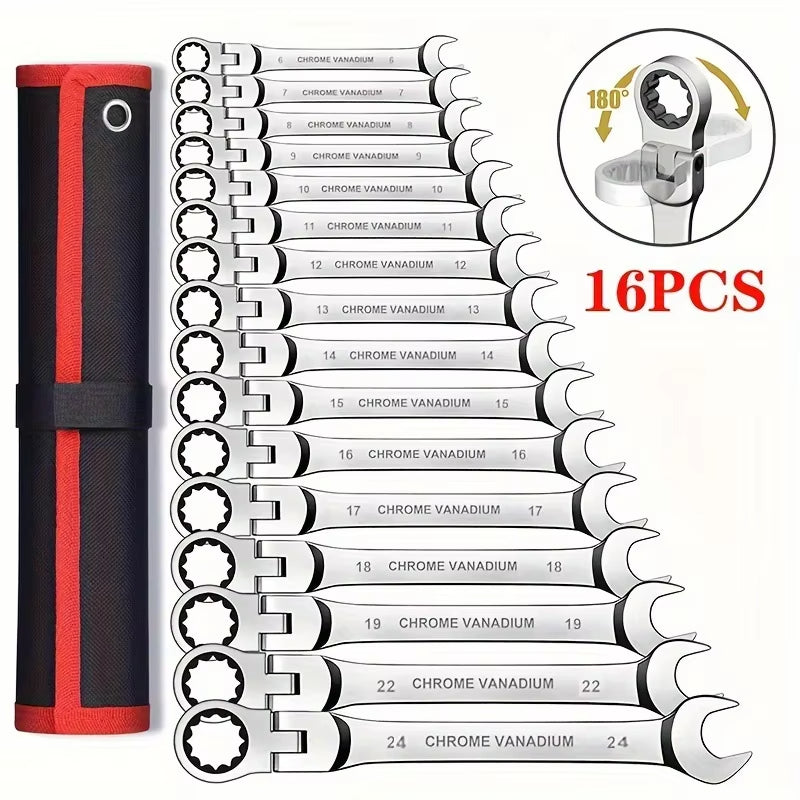 Manto™ 16PCS Dual-Use Ratchet Wrench Set for Car Repair