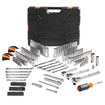 Manto™ 145/205PCS SAE & Metric Mechanic Tool Set with Deep Sockets