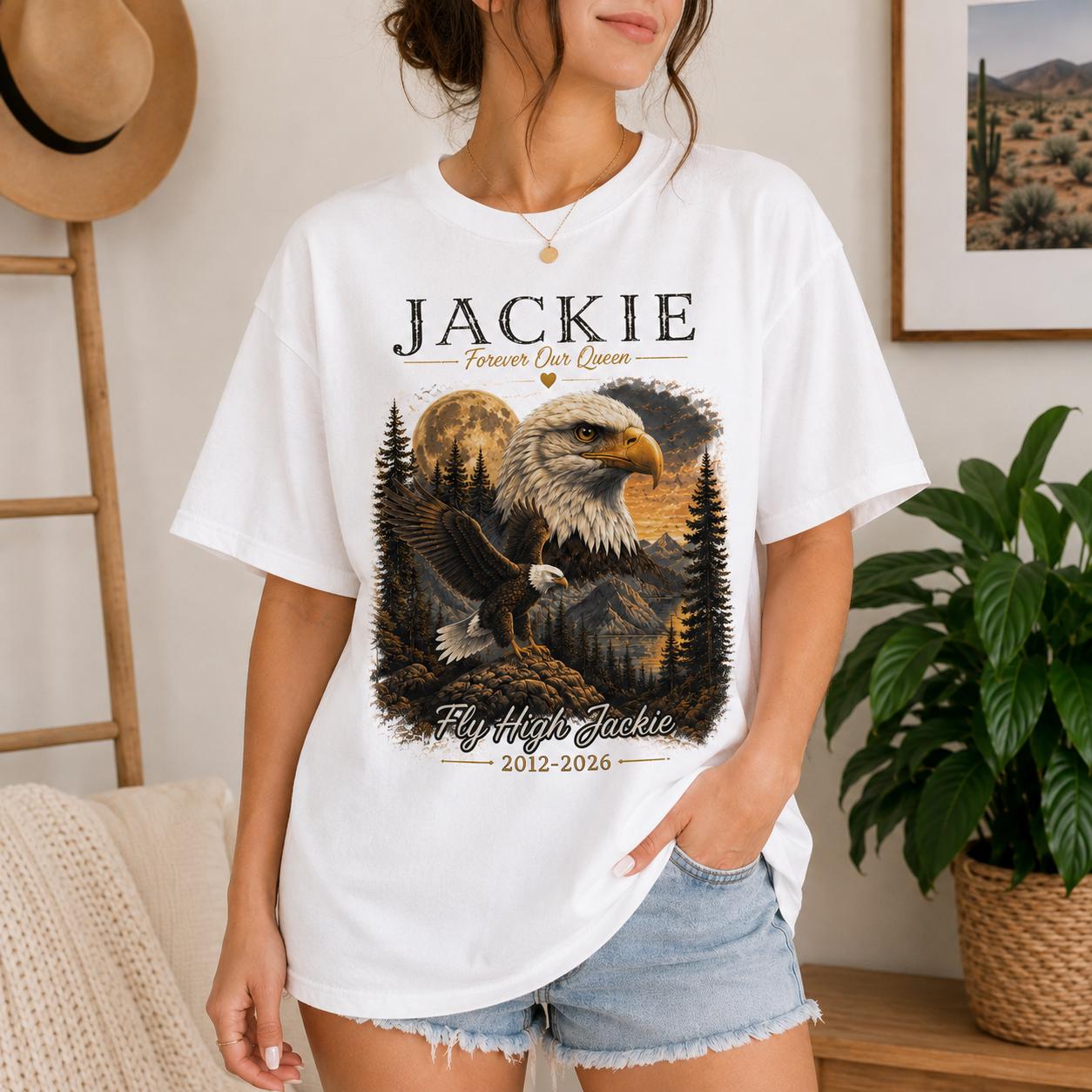 Jackie the Eagle Tribute Tee, Big Bear Bald Eagle Memorial Shirt