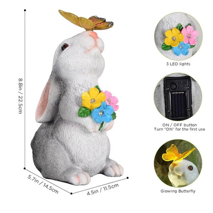 Manto™ Solar Rabbit Garden Statue with LED Light