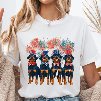 Rottweiler Patriotic 4th of July Tee, USA Dog Shirt