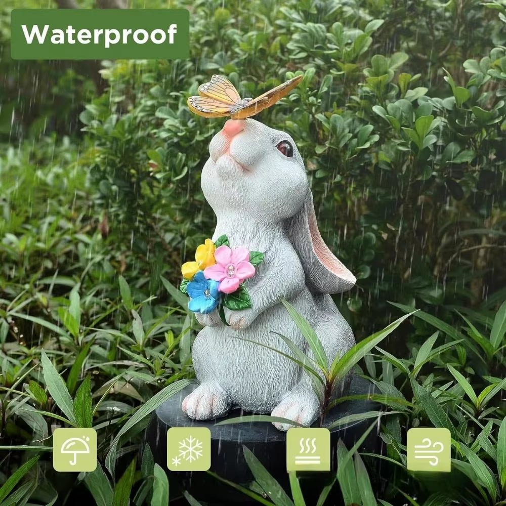 Manto™ Solar Rabbit Garden Statue with LED Light