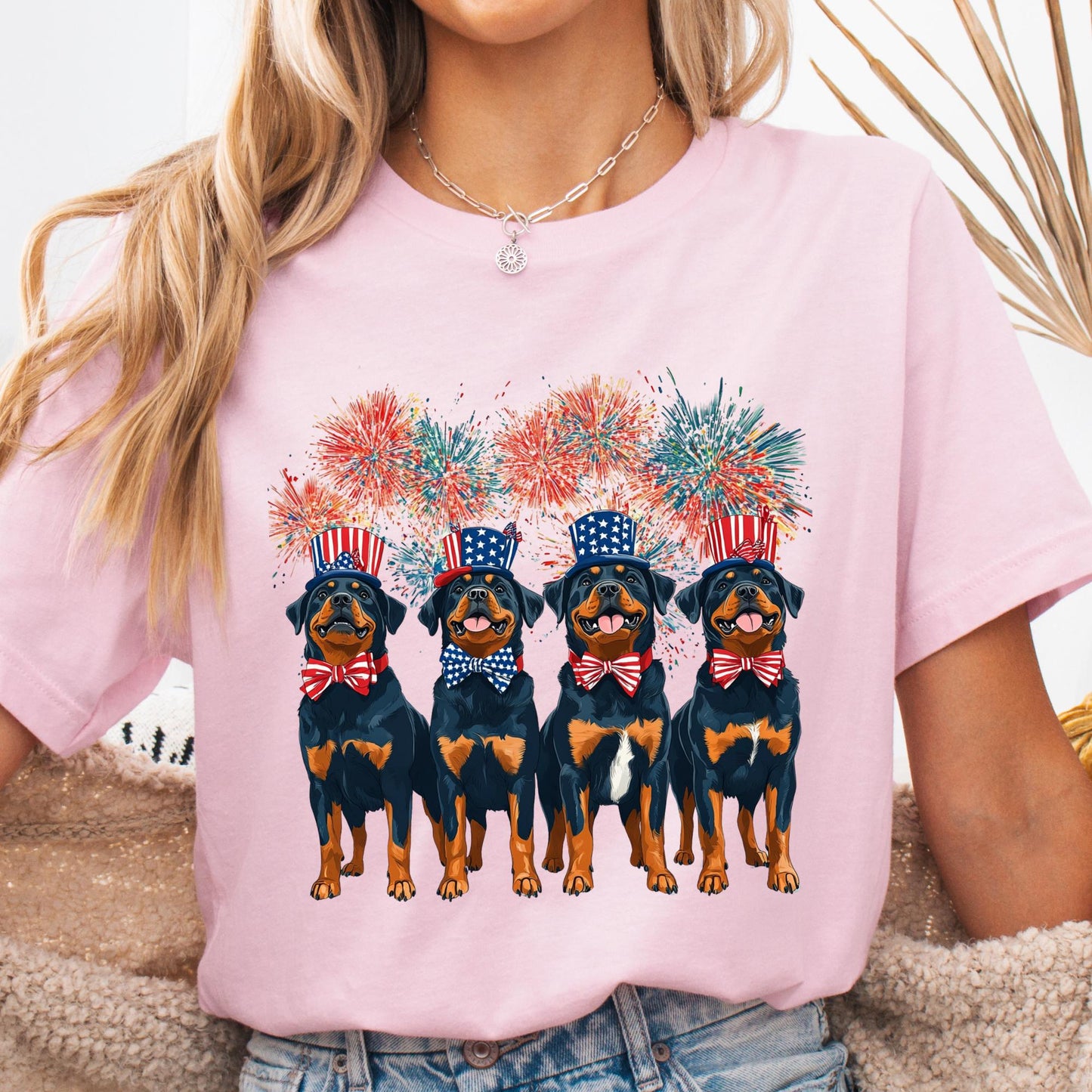 Rottweiler Patriotic 4th of July Tee, USA Dog Shirt