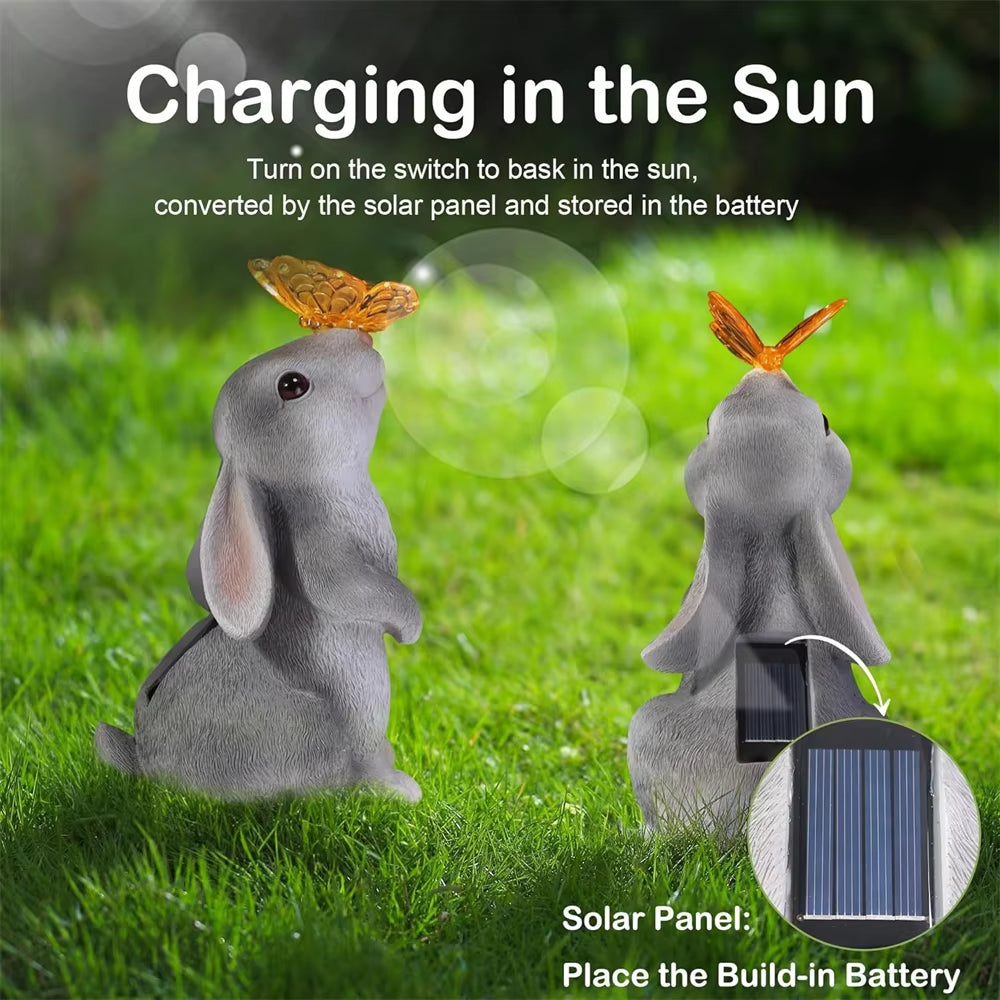 Manto™ Solar Rabbit Garden Statue with LED Light