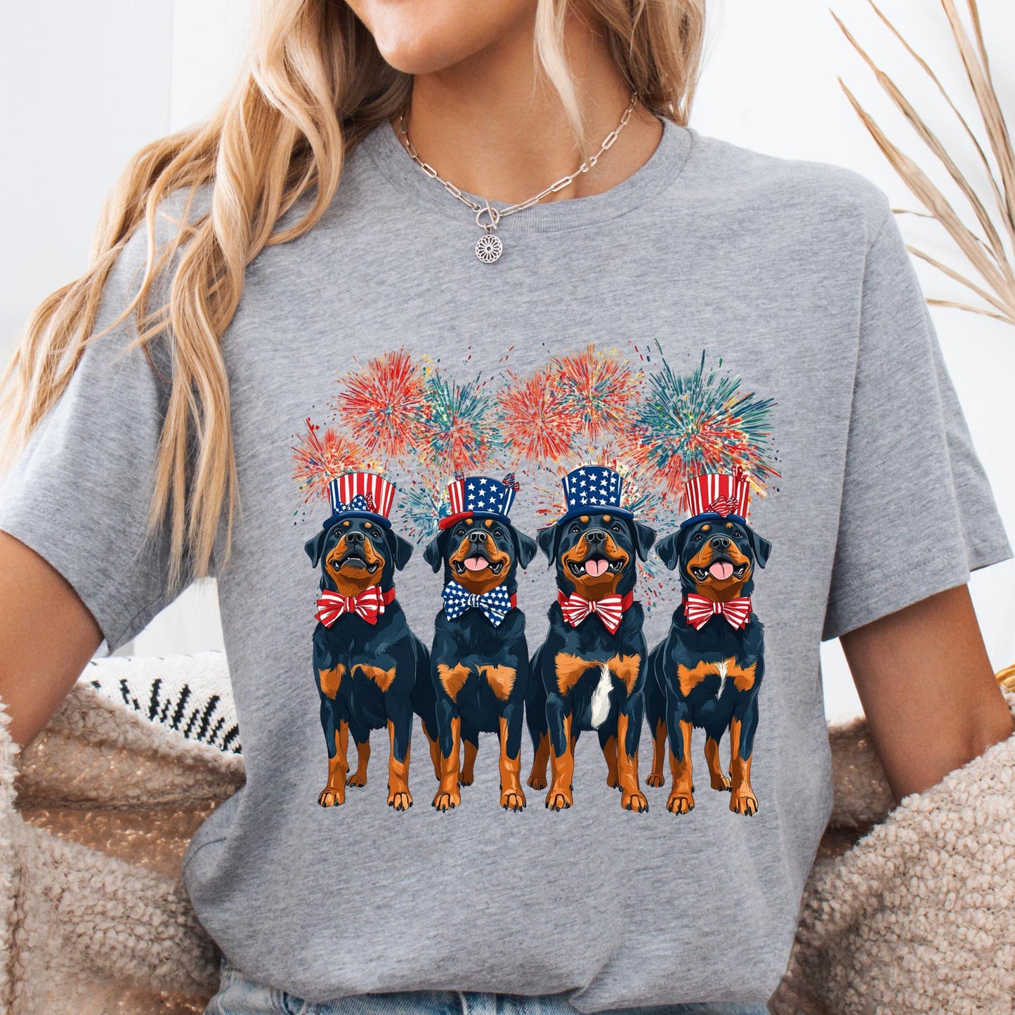 Rottweiler Patriotic 4th of July Tee, USA Dog Shirt