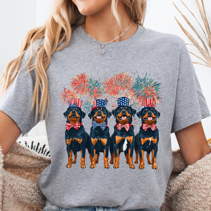 Rottweiler Patriotic 4th of July Tee, USA Dog Shirt