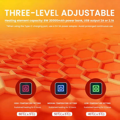 Manto™ USB Heated Seat Pad – Foldable 3-Level Temperature Camping Cushion