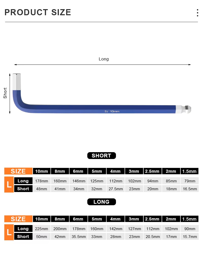 Manto™ 9PCS Bike Allen Key Set – S2 CR-V Steel