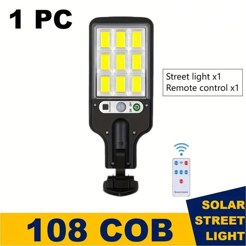 Solar Street Light – 108 LED Motion Sensor with Remote Control
