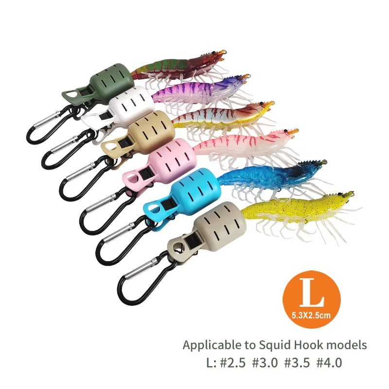 Manto™ 6PCS Squid Jig Hook Protector Kit – Egi Lure Cover with Carabiner