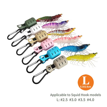 Manto™ 6PCS Squid Jig Hook Protector Kit – Egi Lure Cover with Carabiner