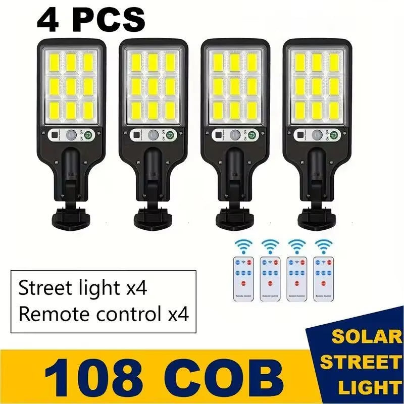 Solar Street Light – 108 LED Motion Sensor with Remote Control
