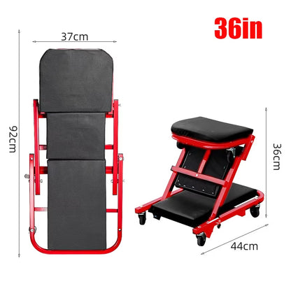 Manto™ 36" 2-in-1 Z Creeper Seat – Rolling Mechanic Stool 300lbs