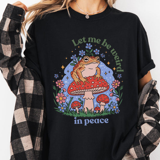 Weird Frog T-Shirt, Cottagecore Mushroom Graphic Tee