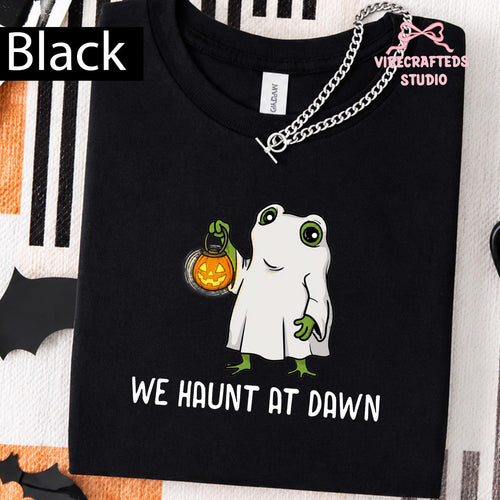 We Haunt At Dawn Frog Ghost Shirt, Frog in Ghost Costume