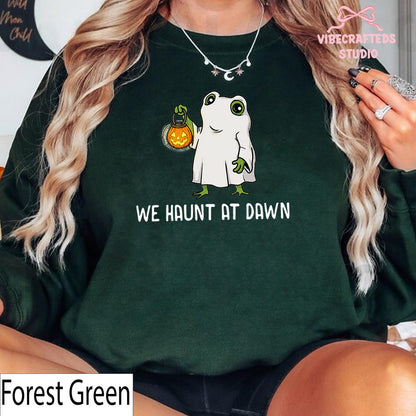 We Haunt At Dawn Frog Ghost Shirt, Frog in Ghost Costume