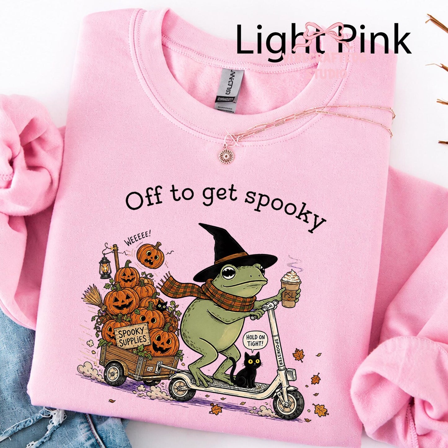 Vintage Halloween Frog Riding Scooter With Pumpkin Cart Shirt