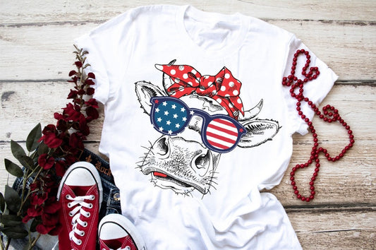 American Cow Shirt   Heifer Shirt   Funny 4th of July Shirt