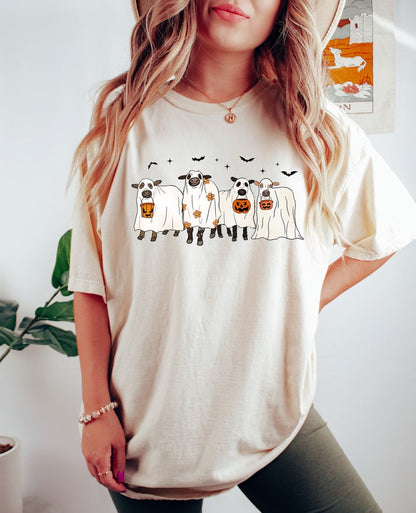 Halloween Shirt, Fall Shirt, Funny Halloween Cow Shirt, Ghost Cows Shirt
