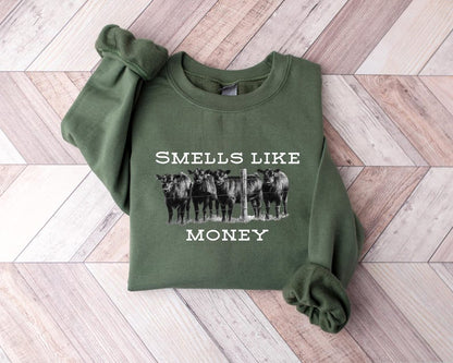 Smells Like Cattle Sweatshirt, Western Cow Shirt, Cattle Hoodie