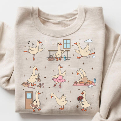 Funny Goose Meme Sweater, Ballerina Sweatshirt for Dance Lovers