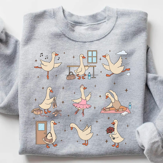 Funny Goose Meme Sweater, Ballerina Sweatshirt for Dance Lovers