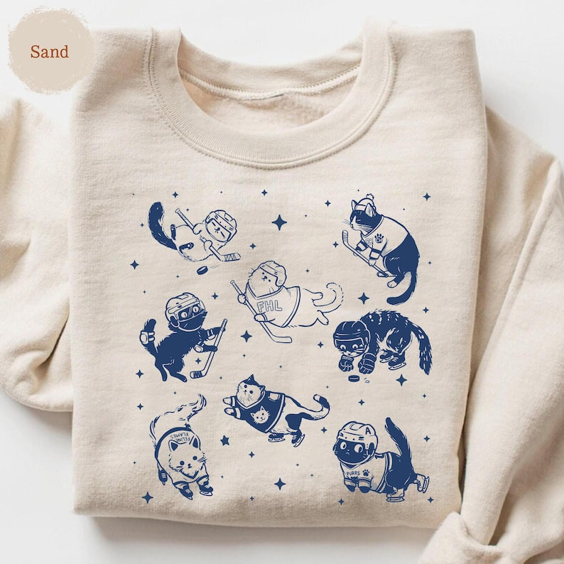 Cute Cat Hockey Shirt - Funny Winter Sports Fan Apparel