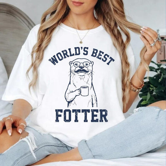 Funny Otter Dad Shirt, World's Fotter Father Tee, Animal Lover Gift