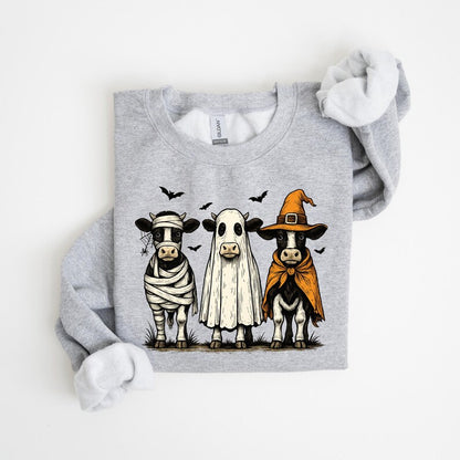 Halloween Cow Shirt, Spooky Farm Animal Tee, Ghost Cow Sweatshirt
