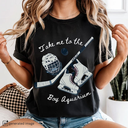 Take Me to the Boy Aquarium Shirt, Ice Hockey Romance Reader Gift