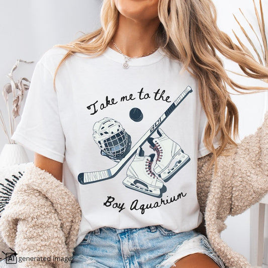 Take Me to the Boy Aquarium Shirt, Ice Hockey Romance Reader Gift